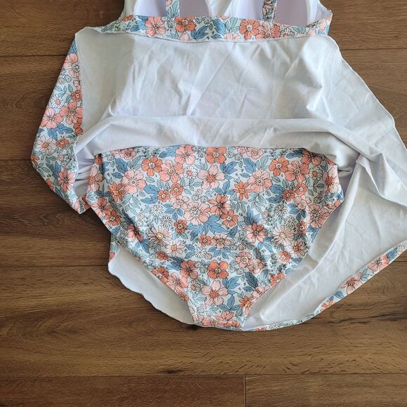 Eomenie NEW Swimsuit Sz L Skirted Dress One Piece Floral Side Tie w TAGS - Picture 10 of 16